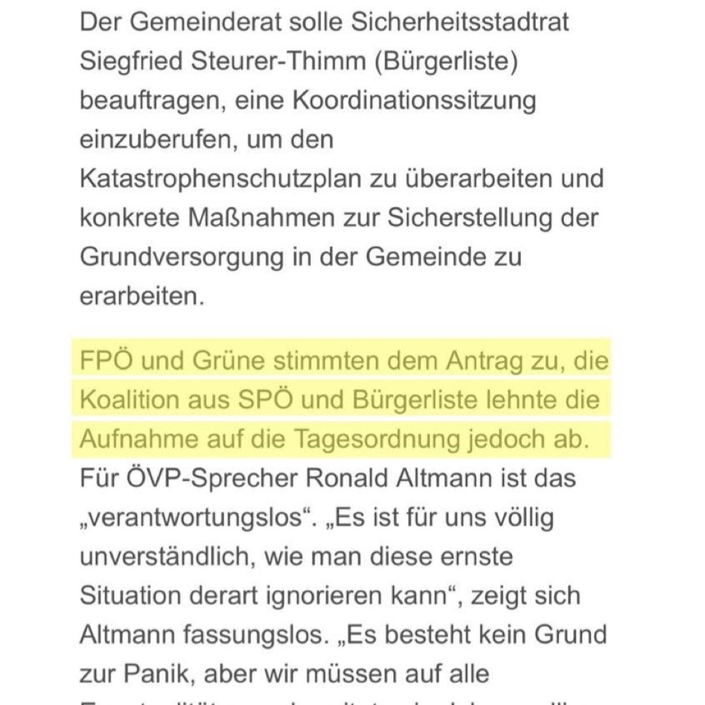 Vorsorge statt Planlosigkeit: Warum Bruck an der Leitha einen klaren Krisenplan braucht