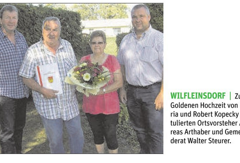 GR Walter Steurer wünschte dem Ehepaar Kopecky zur goldenen Hochzeit alles Gute für die Zukunft.