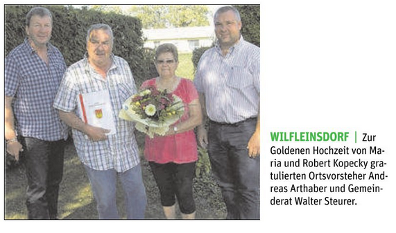 GR Walter Steurer wünschte dem Ehepaar Kopecky zur goldenen Hochzeit alles Gute für die Zukunft.
