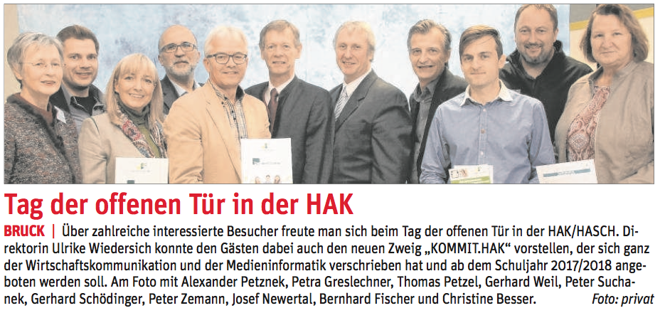 STR Alexander Petznek und STR Peter Zemann besuchten den Tag der offenen Tür der HAK Bruck.